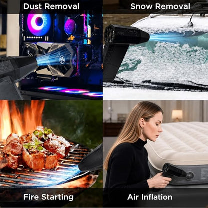 Compressed Air Duster - 130000RPM Brushless Cordless Blower, 5000mAh Rechargeable, 3-Speed Mini Duster with Fast Charging for Computer, Keyboard, Car, Home Cleaning