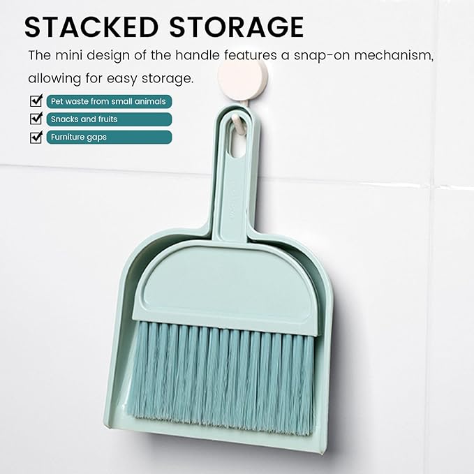 Mini Broom and Dustpan Set, Portable Handheld Sweeper, Portable Mini Hand Broom and Dustpan Combo for Home Table Keyboards Sofa Kitchen