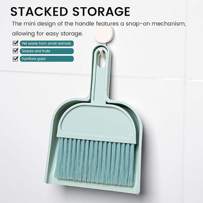 Mini Broom and Dustpan Set, Portable Handheld Sweeper, Portable Mini Hand Broom and Dustpan Combo for Home Table Keyboards Sofa Kitchen