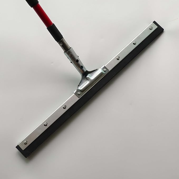 24" Serrated Notched Epoxy Rubber Speed Trowel Squeegee,1/8" Notch,with Telescopic Handle for Epoxi Resin Coating Application