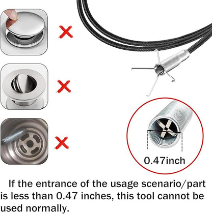 Drain Clog Remover, 79-Inch Flexible Grabber Claw Drain Snake, Pipe Cleaner for Kitchen, Bathroom, Tub, Toilet, Sewer, and Gutter