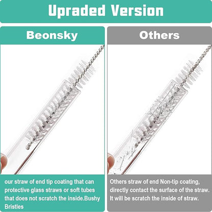 Straw Cleaner Brush for Stanley, 4Pcs Extra Long Color Straw Cleaning Brush for 40oz 30oz 20oz 14oz Stanley Mug and Cleaning More Glass, Stainless,Bottle and Silicone Straw