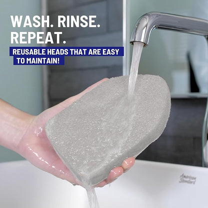 Moku Home Replacement Scrubber Refill for Moku Home Extendable Tub Tile Shower Brush for Cleaning Non-Scratch (2X Scrubber Sponge Gray)