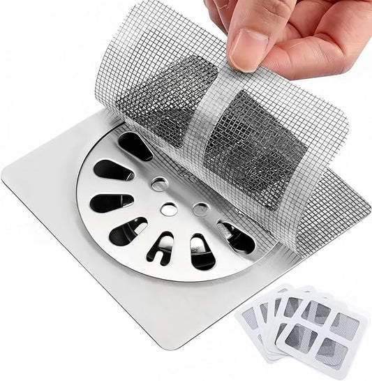 Disposable Hair Catcher Shower Drain Cover Bathroom Strainer Stickers Dog Hair Catcher Cover for Showers bathtubs，mesh Filter Sink Strainer Stickers 60pcs 3.9 x 3.9 Inch