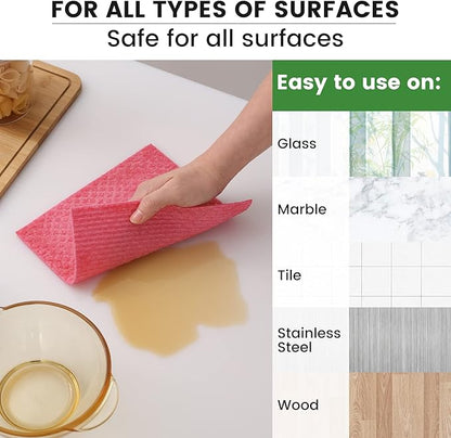 Homaxy Swedish Dishcloths for Kitchen, 15 Pack Reusable and Washable Cellulose Sponge Cloths Dish Towels, Absorbent and No Odor Paper Towels for Dishes ＆ Counters, Assorted
