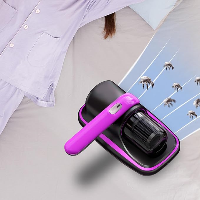 Deep Mattress Cleaner, Portable Uv Vacuum, Bed Cleaning Machine, Removable Filter System, Roller Brush Vacuum for Dust Pet Hair Tiny Particles, Home Bedroom Upholstery 24x24.5x11cm