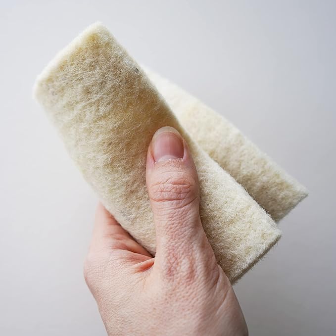 Wool Sponges 2-Pack - Environmentally Friendly, Long-Lasting & Compostable - Perfect for Dishes, Face, Body & Surfaces