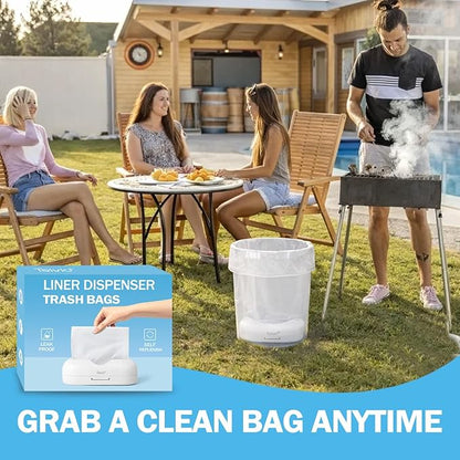 Teivio 4 Gallon Small Trash Bags with A Dispenser 150 Counts Garbage Bags, Organizer Waste Basket Bags, Bathroom Can Bin Liners, Plastic Bags for bottom of can, fit 12-15 Liter, 3,3.5,4.5 Gal, Clear