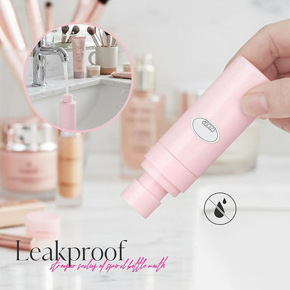 Small Spray Bottle, 2OZ Travel Spray Bottle, Mini Plastic Spray Bottles for Face, with 6pcs Labels (Pink)