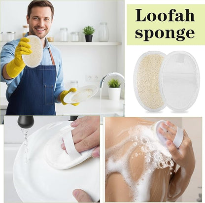 40 Pcs Natural Loofah Sponge Pads Exfoliating Body Scrubber Sponge for Men and Women, Bath Shower and Spa