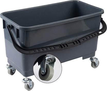 Matthew Cleaning Microfiber Finish Bucket with Sieve,Press Wring Mop Bucket for Microfiber Flat Mops, Mop Bucket with Non-Marking Casters Wheels Gary