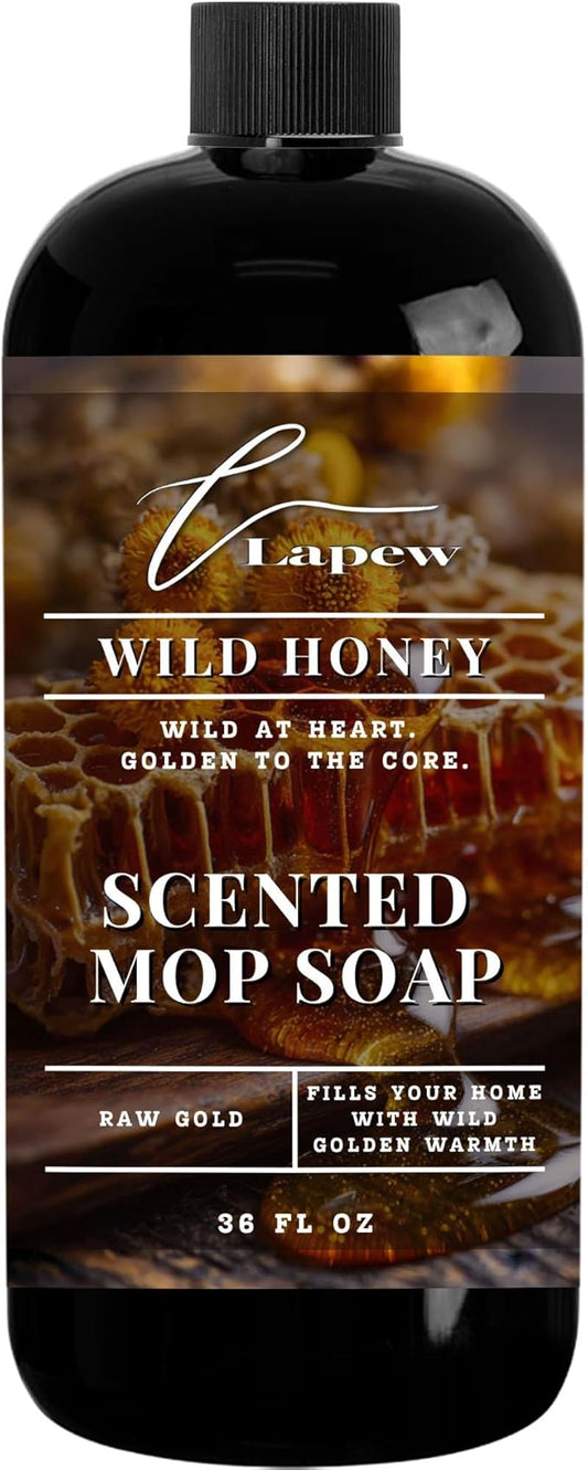 Lapew Wild Honey Scented Mop Soap - Luxury Floor Cleaner Concentrate for Mopping Tile, Laminate, Vinyl & Hardwood | Streak-Free, Low-Foam | 36 oz