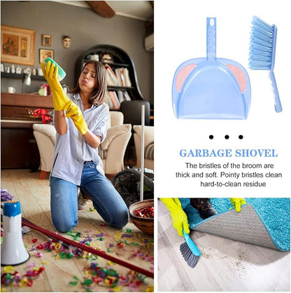 Zerodeko 1set Dustpan and Broom Home Cleaning Ergonomic Design for Desktop Car Interior and Narrow Corners Portable Dustpan Supplies Convenient Dust Cleaning Tools