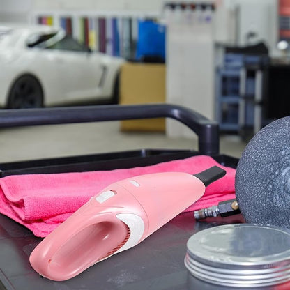 Wakauto Handheld Vacuum Cordless Vacuum Cleaner USB Charging Dirt Collector Mini Handheld Dust Cleaner Wet Dry Dual Use for Keyboard Car Computer (Pink)