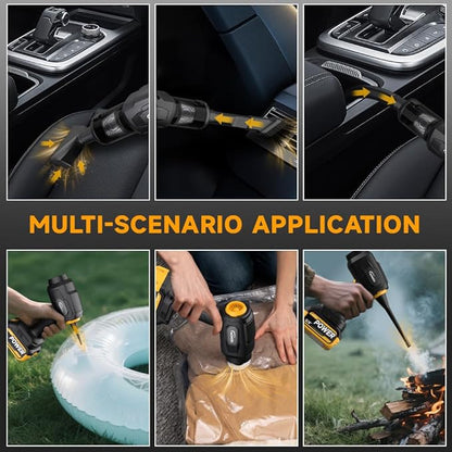 Handheld Car Vacuum Cordless, Portable Cars Vacuum Cleaner with High Power, Powerful 4-in-1 Hand Held Air Duster Fast Cleaning for Car,Home,Office,Pet Hair (Yellow)