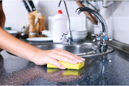 HIC Kitchen Pop-Up Sponges, Rectangular, Natural Vegetable Cellulose, Set of 4