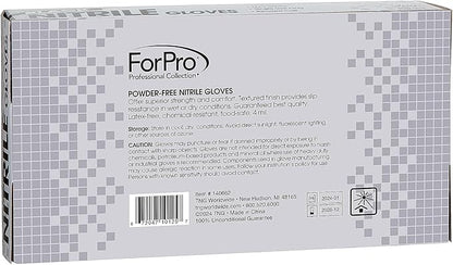 ForPro Disposable Nitrile Gloves, Chemical Resistant, Powder-Free, Latex-Free, Non-Sterile, Food Safe, 4 Mil