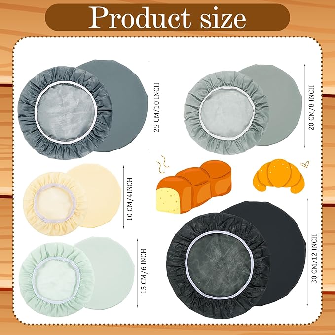 5 Pcs Beeswax Bowl Covers Reusable for Bread Proofing 5 Size Beeswax Elastic Cotton Bowl Covers for Fruits Food Storage(Green)