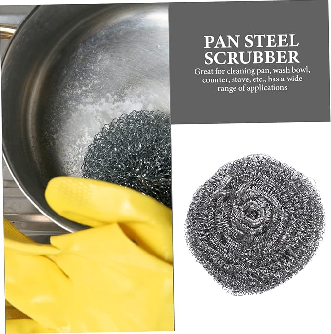 6pcs Pot Scrubbers Heavy Duty Kitchen Cleaning Balls for Pots Pans and Dishes Efficient Grease and Dirt Removal for Tough Scrubbing Tasks