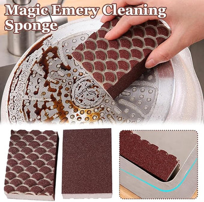 Magic Emery Cleaning Sponge, Convenient Scrub Sponge, Heavy Duty Wok Sponges with Strong Decontamination, Multi Functional Cleaning Supplies for Kitchen Pots Pans and Household Use