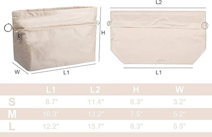 Vercord Handbag Purse Tote Pocketbook Organizer Insert Zipper Closure 11 Pockets 3 Sizes Many Colors