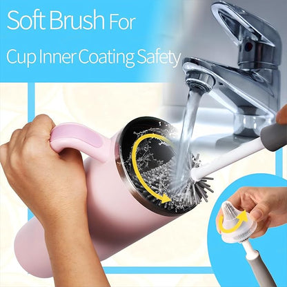 8Pcs Water Bottle Cleaner Brush Compatible with Stanley, Multipurpose Brush Cleaner Kit with Nylon Straw Brush 4 in 1 Bottle Gap Cleaner and Silicone Cup Cleaners