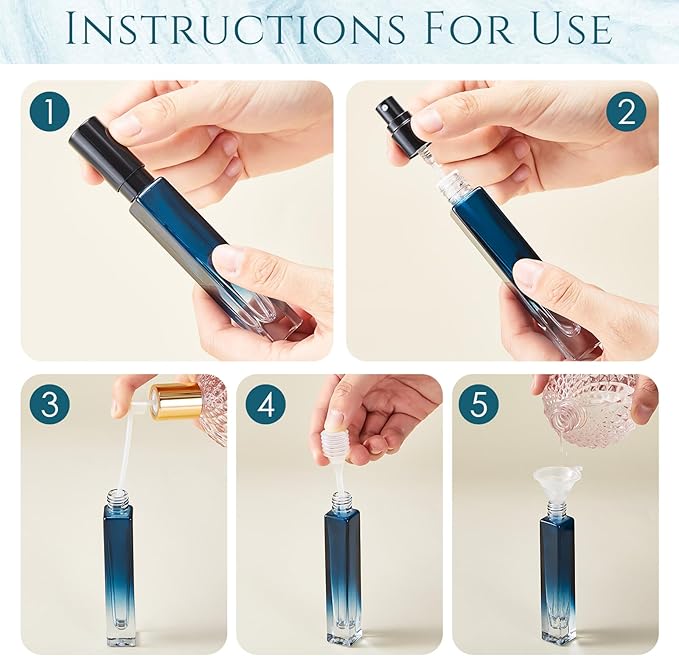Domensi 40 Pcs 10/15/20/30 ml Perfume Travel Refillable Glass Bottles Spray Bottle Perfume Atomizer for Cologne Dispenser Leak-proof Fragrance Bottles Atomizer Pump Kit (10 ml,Amber Color)