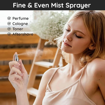 Segbeauty 2pcs Perfume Atomizer, 20ml Cologne Travel Bottle Refillable, Empty Small Perfume Spray Bottle Portable Fine Mist Perfume Making Kit Dispenser Refill Travel Bottles Container Sprayer
