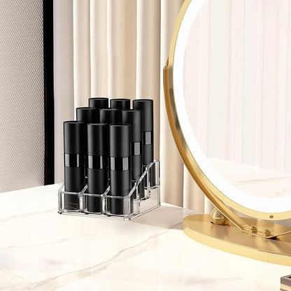 Tekson 9PCS 8ml Travel Perfume Atomizer Refillable, Mini Cologne Spray Bottle Empty, Small Aftershave Sprayer for Liquid Dispenser with 1 Perfume Holder Organizer