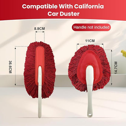 Car Duster Detailing Kit Replacement for California Car Duster Exterior Interior Cleaner Soft Cotton Mop Quickly Safely Removes Light Daily Dust for Car Dust Pollen Removing （Handle Not Included）