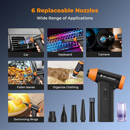 K&F Concept BS200 Blower & Suction 2 in 1 Compressed Air Duster, 150000RPM Super Power Electric Air Duster, Stepless Speed Regulation, Portable Dust Blower for Computer, Keyboard, House, Outdoor, Car