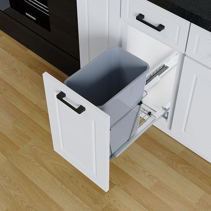 Pulloutor Pull Out Cabinet Organizer, 35 Qt Single Trash Can Pull Out Cabinet Trash Can, Soft Close Under Sink Cabinet Organizer, Insert Mount for Kitchen Cabinet Storage