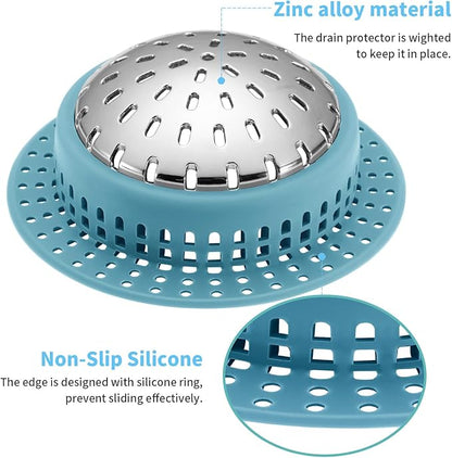 Aluvor Shower Drain Hair Catcher, Shower Drain Cover, Bathtub Drain Hair Catcher for Pop-Up & Regular Drains