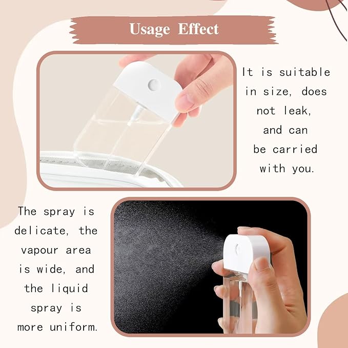 6 PCS Clear Spray Bottles, Portable Card Spray Bottles, Hand Sanitizer Spray Case, Refillable Hand Sanitizer Spray for Perfume, Moisturizing Water, Hand Sanitizer 50ml/1.69oz 38ml/1.29oz
