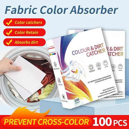 100pcs Color Catchers For Laundry - VColor Catcher Sheet, Dye Absorbing Laundry Sheets | High-Strength Dye Guard For Washing Machine & Dryer, Household Daily Travel Commercial Dryer Fabric Clothes
