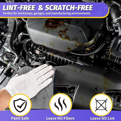 Microfiber Cleaning Cloth, 200 Pack Grey Cleaning Rags Microfiber Towel Bulk Absorbent Lint-Free Wash Cloths, All-Purpose Towels for Cars, Shop, Automotive, Garage, Home & Kitchen