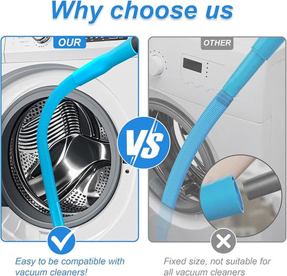 Upgraded Dryer Vent Cleaner Kit: Universal Vacuum Hose Attachment for Lint Removal Fits All Vacuums Cleaner Dryer Cleaning Tools for Clogged Ducts (Blue)