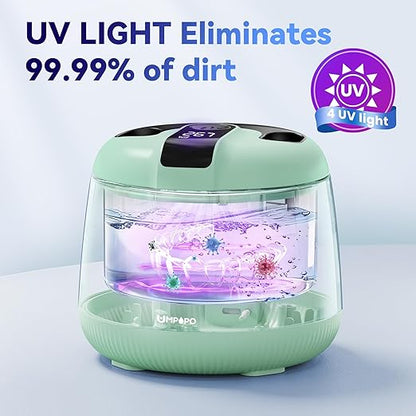 Ultrasonic Retainer Cleaner Machine 48kHz, Dental Cleaning Pod, Ultrasonic Retainer Cleaner for Dentures, Aligners, Mouth Guards, Toothbrush Heads and Jewelry with 200ML Capacity, LAB Supply