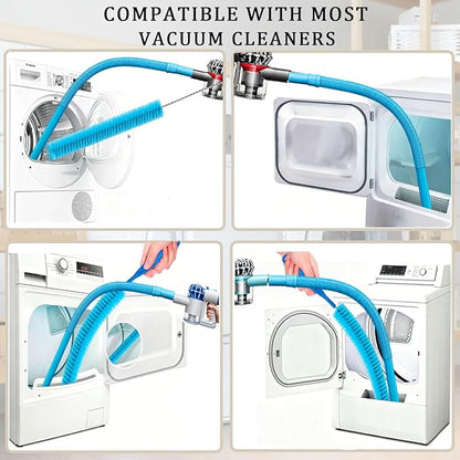 Dryer Vent Cleaner Kit with Flexible Vacuum Hose Attachments - Universal Lint Brush Tool Set for Clothes Dryer Cleaning, Shop Vac Accessories, Lint Trap Cleaner & Home Maintenance Essentials
