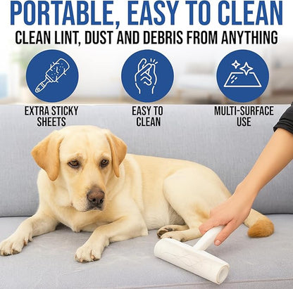 Lint Roller Refills – 9.45 Inch Wide – Lint Rollers for Pet Hair Extra Sticky Refills – Ideal for Furniture, Clothes, Bedding - 5 Pack 450 Sheets