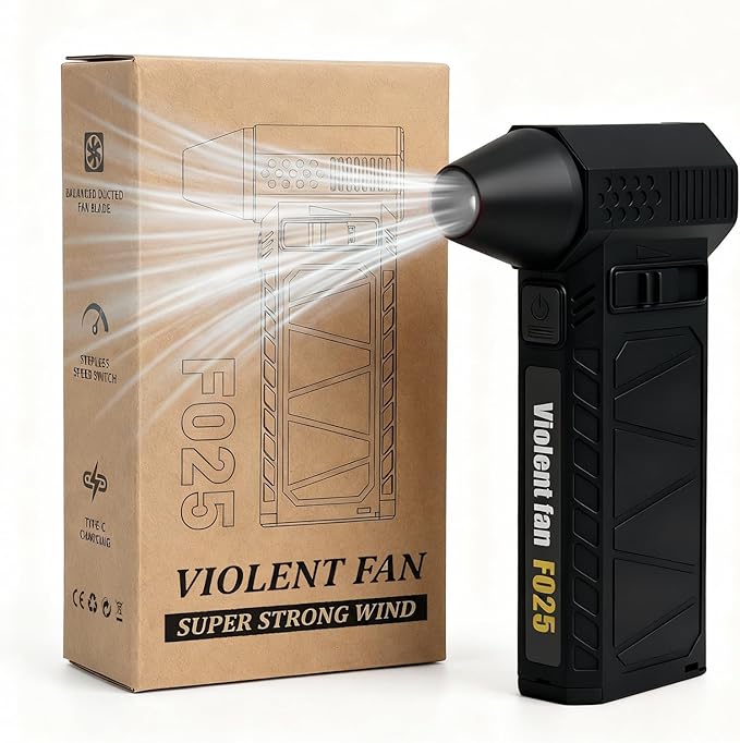 PATAZONE Mini Leaf Blower Compressed Air Duster Handheld,Rechargeable,High-Speed Electric Jet Fan,Wood Chips,Compress Air Dust,Sand,Car,House,Clean Sawdust Sand,80000RPM Brushless Motor (Black)