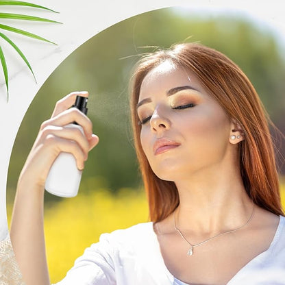 Tessco for you 1 Pcs Glass Spray Bottles Empty Perfume Atomizer Refillable Clear Decorative Empty Bottles with Fine Mist Sprayer Pump for Face Body Travel (Black,3.4 oz)