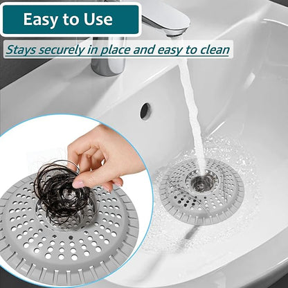 3 Pack Bathroom Sink Drain Strainer, Hair Catcher Shower Drain, Shower Drain Cover, Bathtub Hair Catcher, Silicone Tub Hair Trap Stopper Accessories, Kitchen Sink Garbage Plug Bathroom Necessities