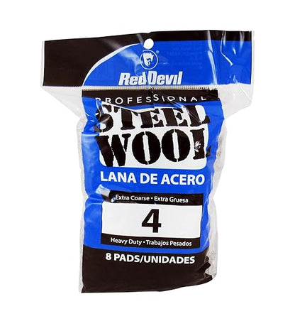 Red Devil 0327 Steel Wool, 4 Extra Coarse, (Pack of 48)