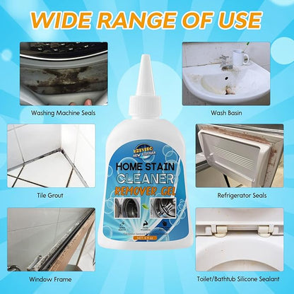 Mold Stain Remover Gel, Washing Machine Cleaner for Front Loader Washer Gasket Rubber Seal Home Stain Removal Gel for Grout, Caulk, Shower, Bathroom, Refrigerator, Bathtub Cleaning Solution 8 Fl Oz