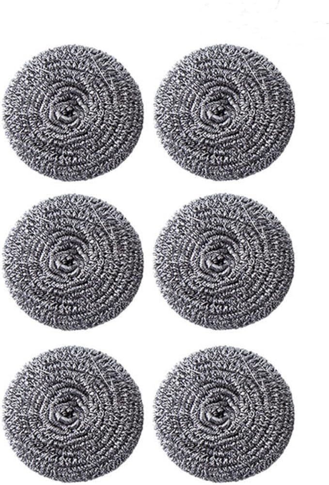Stainless Steel Scouring Ball, Kitchen Cleaning Scrubber for Pots, Sinks and Bowls (6)