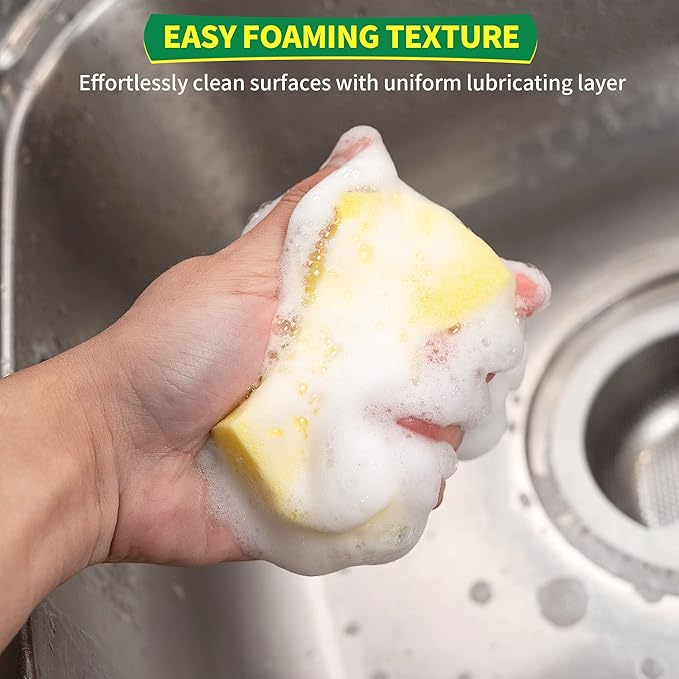 Heavy Duty Scrub Sponges 24 Pack, Double-Side Design, Long-Lasting Kitchen Sponges, High Density Dish Sponge.