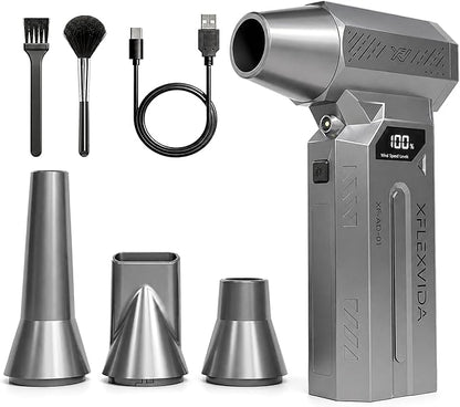 Compressed Air Duster-120000RPM Super Power Electric Air Duster, 4-Gear Adjustable Mini Blower with Fast Charging, Dust Blower for Computer, Keyboard, House, Outdoor and Car