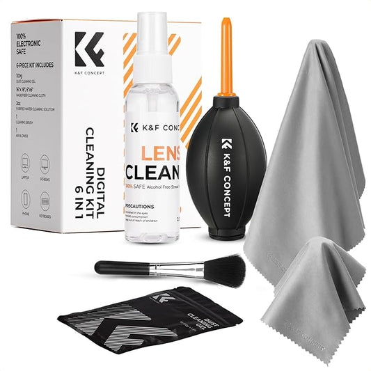 K&F CONCEPT 6-in-1 Laptop Computer Keyboard Cleaner - Screen Cleaning Kit All-in-One with Gel & Spray Solution for MacBook and Other Computers