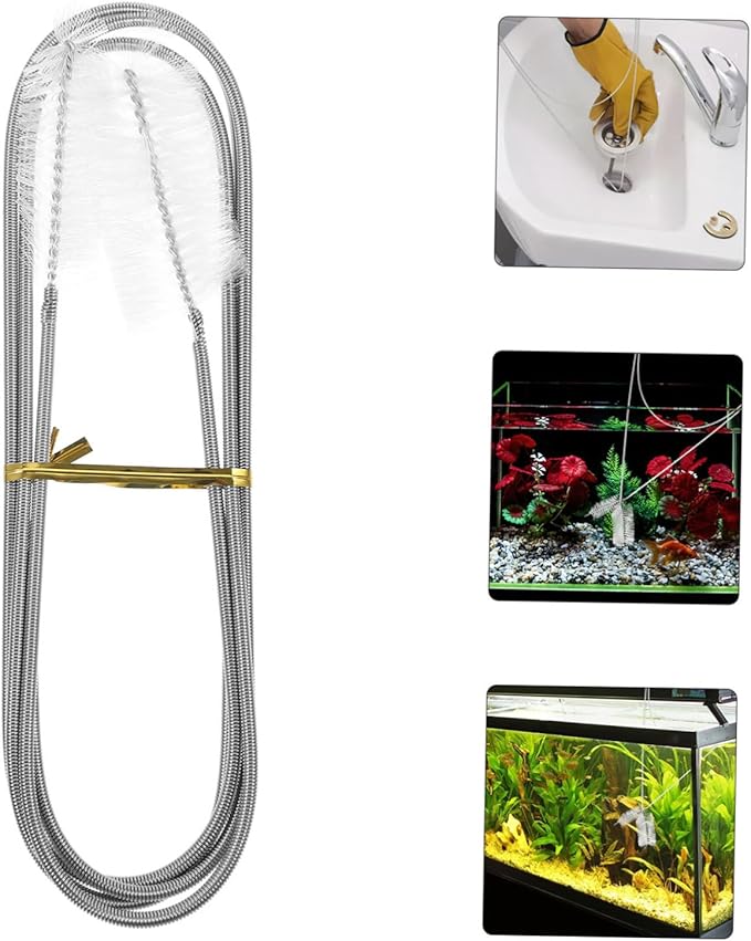 Flexible Double-Ended Aquarium Tube Brush Drain Cleaning Brush for Sink Shower Hose Long Handle